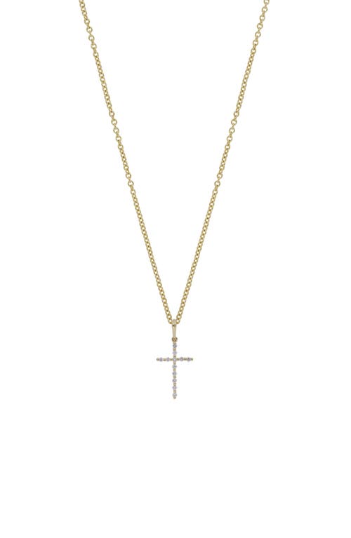 Shop Bony Levy Diamond Cross Pendant Necklace In Yellow Gold/diamond