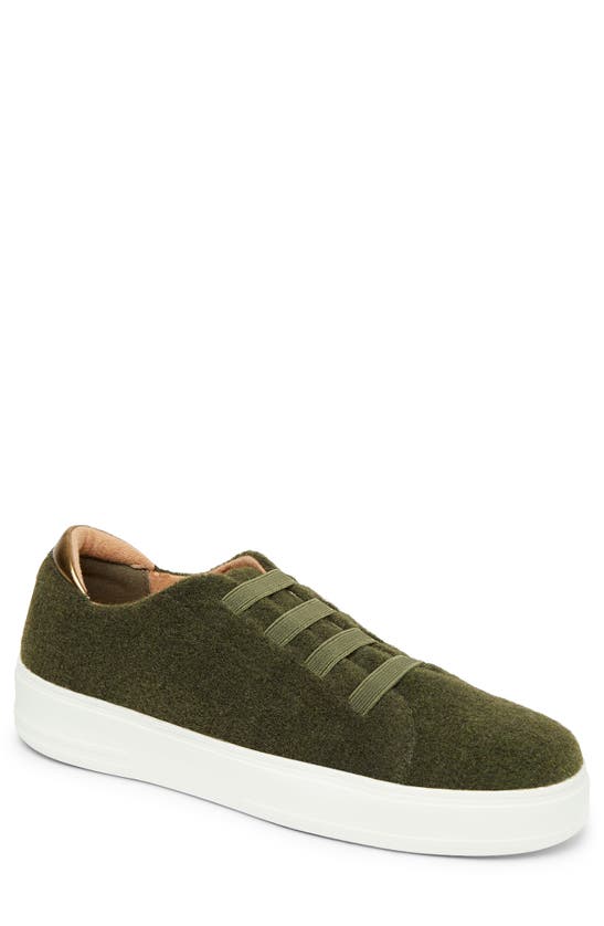 Original Comfort By Dearfoams Sport Foam Elastic Lace Slip-on Sneaker In Olive