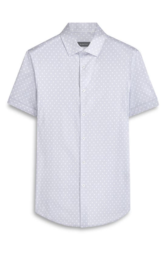 Shop Bugatchi Miles Ooohcotton® Dot Print Short Sleeve Button-up Shirt In Lilac