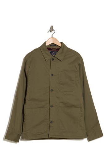 Jachs Wooster Stretch Cotton Twill Chore Jacket In Green
