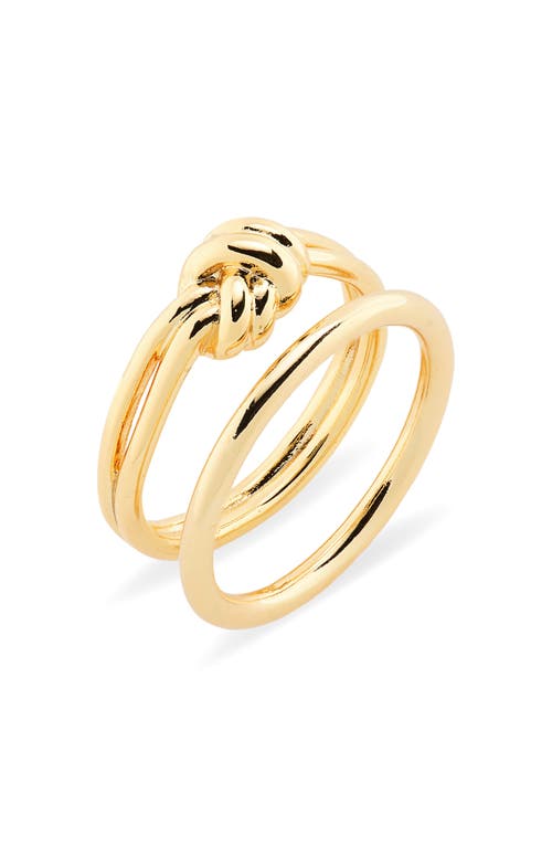 Set of 2 Rings in Pale Gold