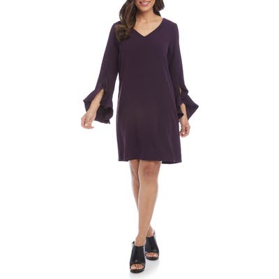 Karen Kane Ruffle Sleeve Dress, Purple