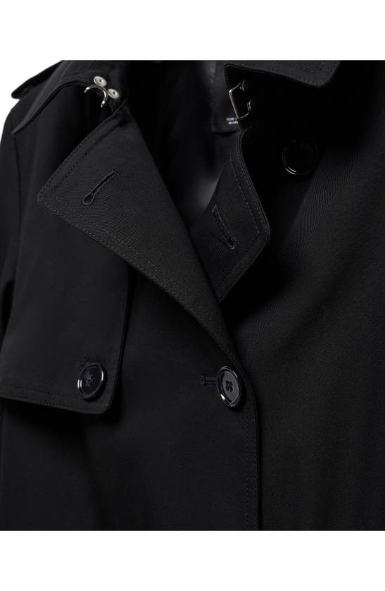 Shop Mango Classic Double Breasted Water Repellent Cotton Trench Coat In Black