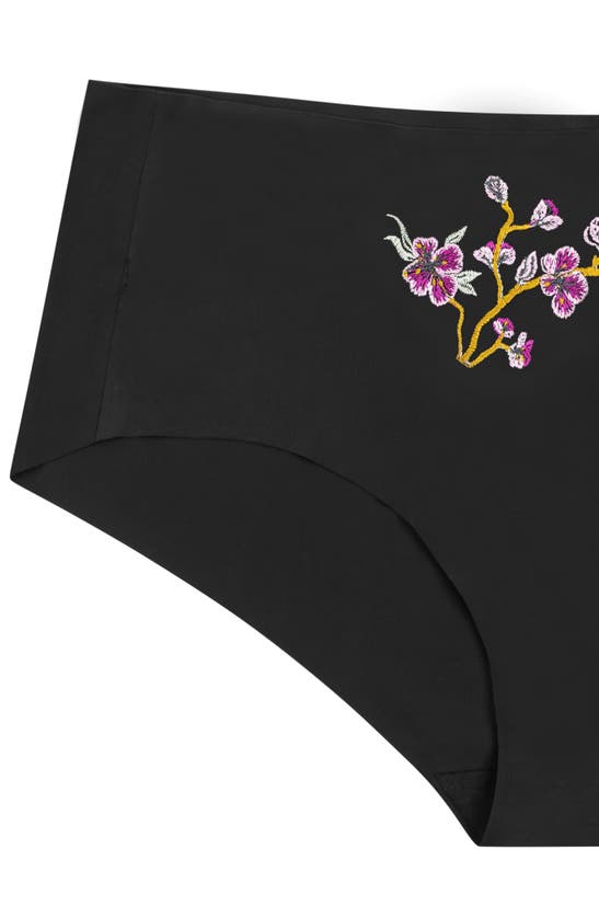 Shop Uwila Warrior Better Briefs Embroidered Seamless Briefs In Tap Shoe Black