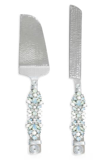 Tiramisu 2-piece Cake Serving Set In Ivory/blue