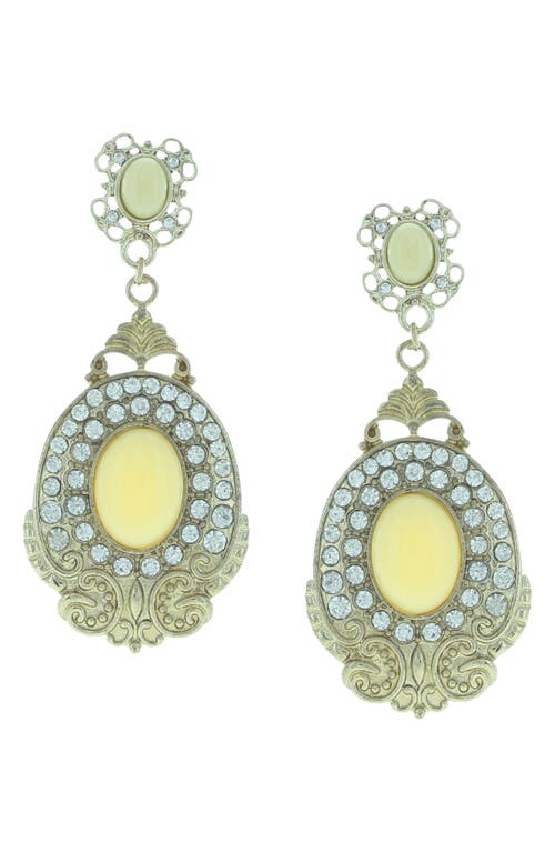 Olivia Welles Harper Statement Earrings In Gold/white