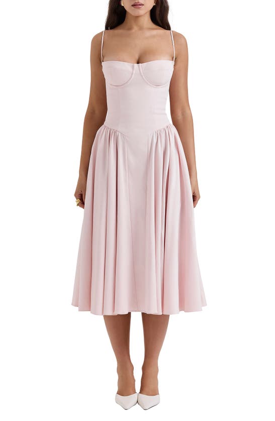 Shop House Of Cb Samaria Corset Fit & Flare Dress In Pink Salt