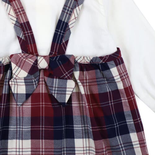 Hope & Henry Baby Organic Bodysuit And Jumper Set, Infant In Berry Tartan Set