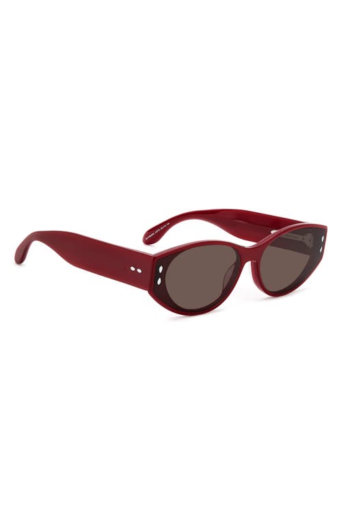 Isabel Marant Oval Sunglasses In Burgundy/brown