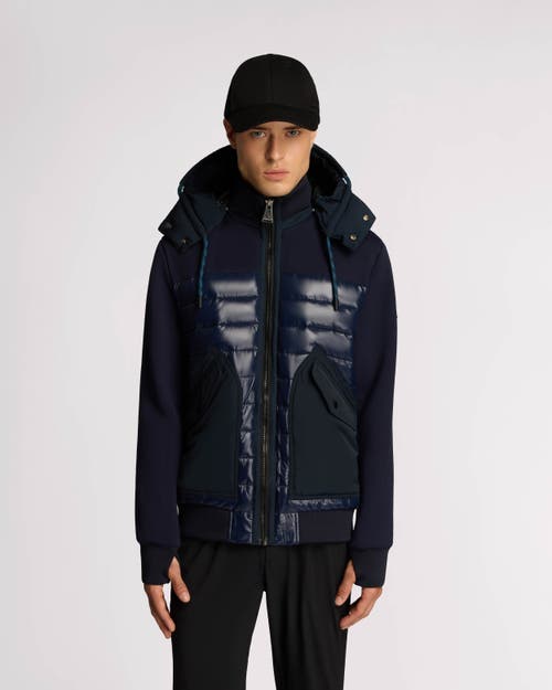 Alpenhaus Nimbus Lightweight Mixed Media Hybrid Bomber Jacket In Midnight