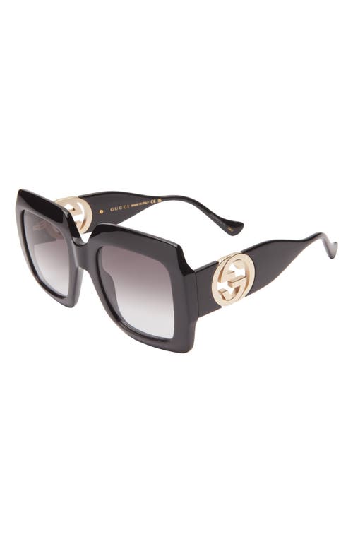 Gucci 54mm Square Sunglasses In Black Black Grey