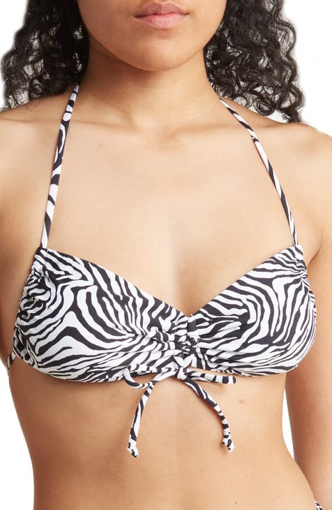 Tommie Zebra Stripe Bandeau Bikini Top