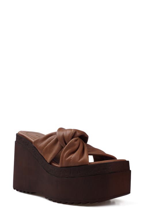 Candies Candie's Kornelia Platform Wedge Slide Sandal In Brown