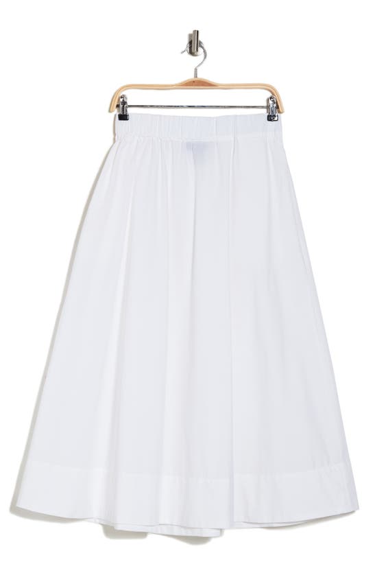 Shop Ellen Tracy Cotton Poplin Skirt In White