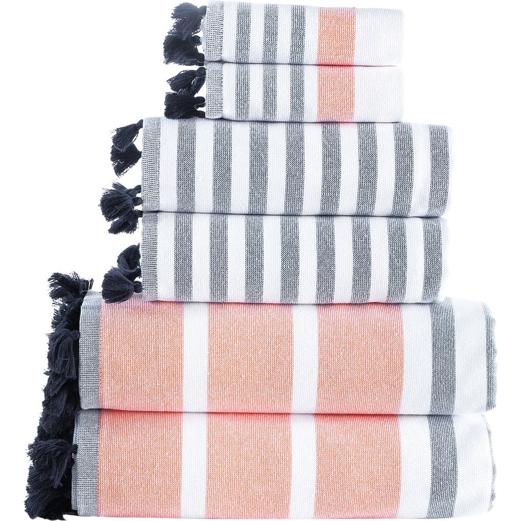Brooks Brothers Stripe Turkish Cotton Bath Towel In Orange