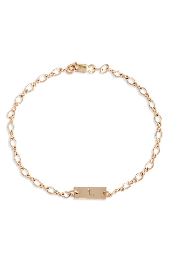 Nashelle Hadley Initial Bar Bracelet In Yellow Gold Fill - L
