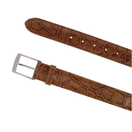 Trafalgar Toby Mock Turtle Embossed Italian Leather 35mm Belt In Taupe
