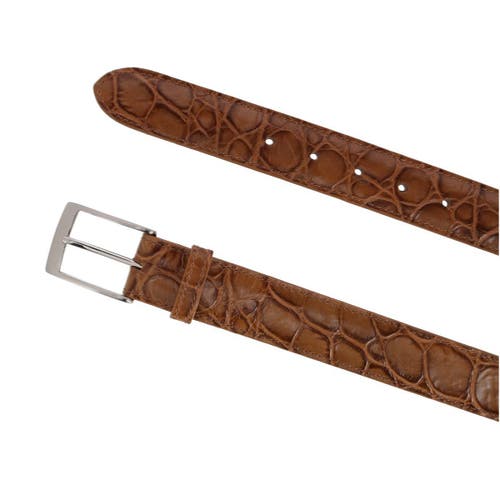 Shop Trafalgar Toby Mock Turtle Embossed Italian Leather 35mm Belt In Taupe