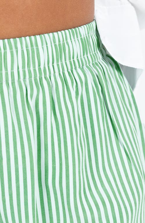 Princess Polly Beach House Stripe Shorts In Green