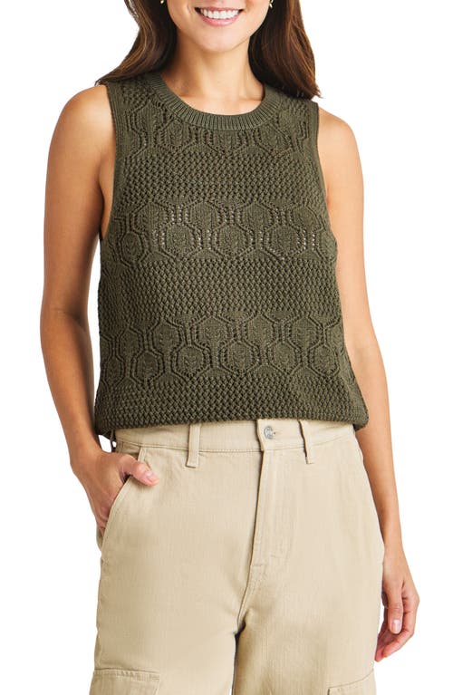 Celine Open Stitch Sleeveless Sweater in Spruce