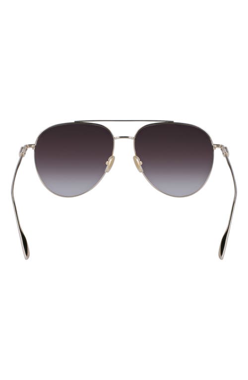 Ferragamo Gancini Evolution 61mm Aviator Sunglasses In Gold/brown Gradient