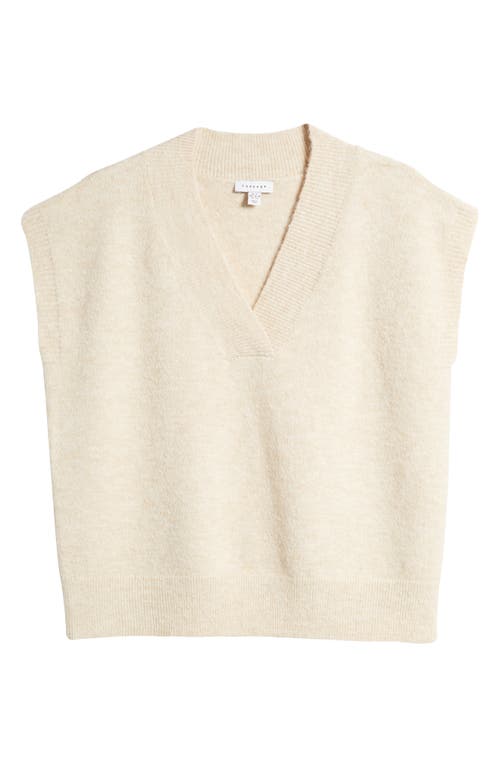 Shop Topshop V-neck Sweater Vest In Oat