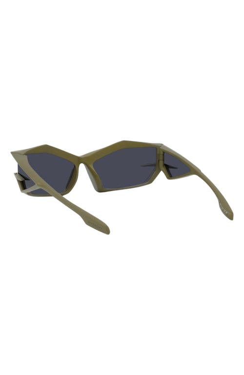 Shop Givenchy Geometric Sunglasses In Matte Dark Green/smoke