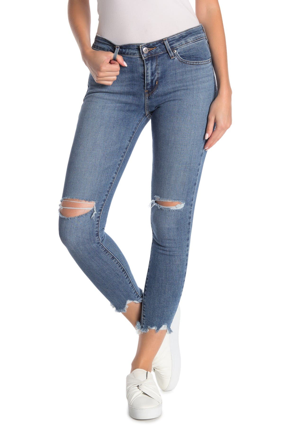 levi's 711 distressed skinny jeans