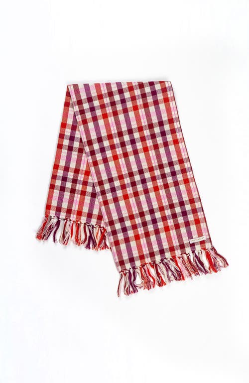 Shop Archive New York Festive Handwoven Plaid Cotton Kitchen Towel In Red