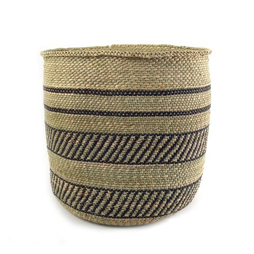 Mbare Black Stripe Iringa Basket In Black Stripe