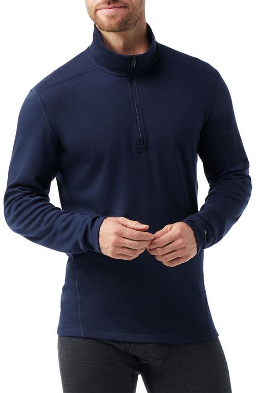 Smartwool Classic Thermal Merino Base Layer Quarter Zip Pullover<br /> In Deep Navy