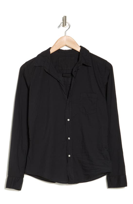 Shop Frank & Eileen Organic Cotton Button-up Shirt In Black