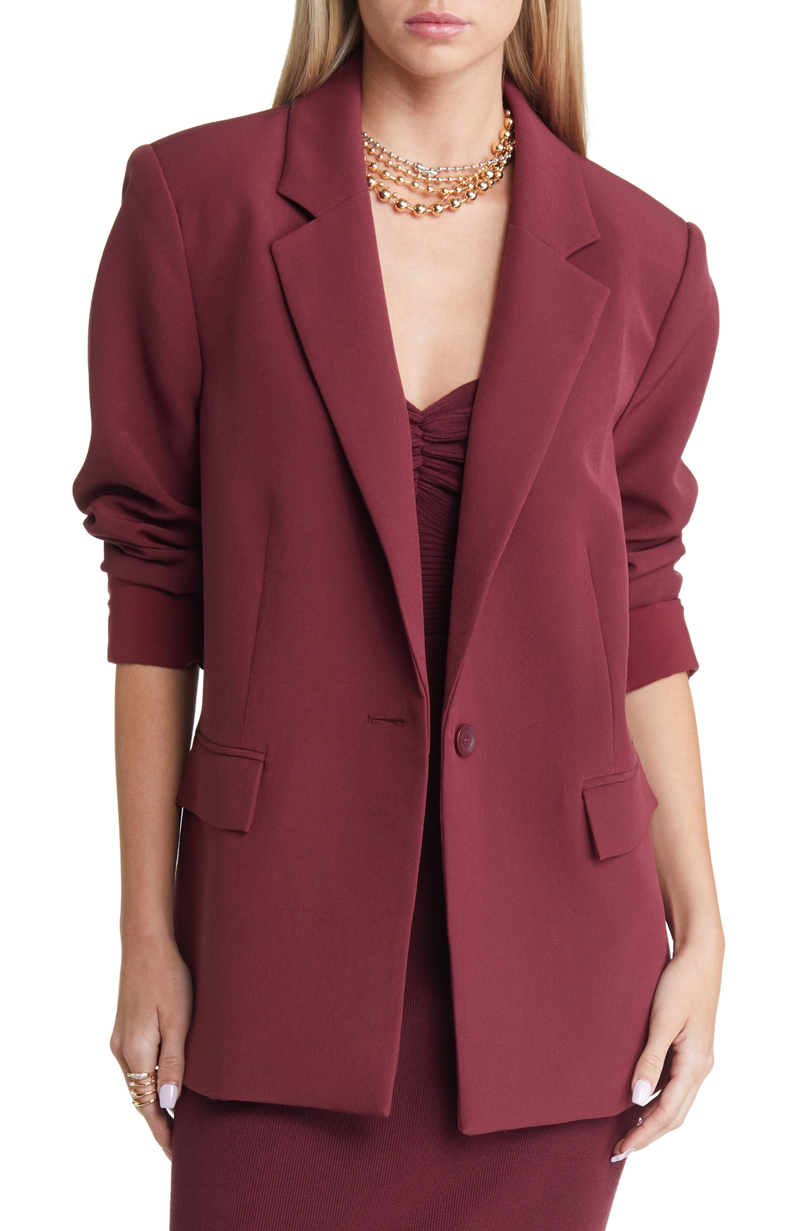 womens long blazer suit