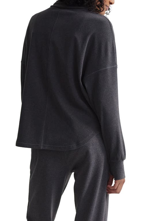 Varley Rainer Roll Neck Midlayer Sweatshirt In Black Marl In Black Marl