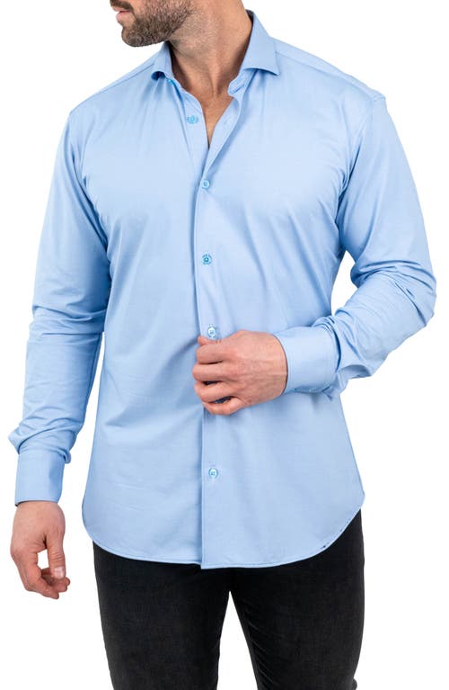Maceoo Einstein Stretchblotter Light Blue Button-up Shirt In Blue