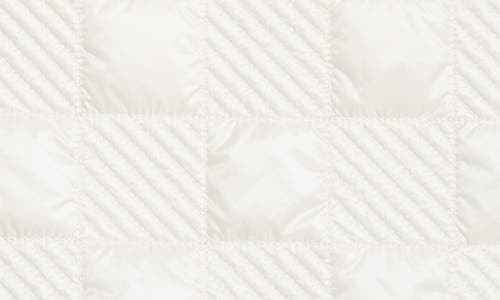Moncler Women's Checkered Quilted Nylon Short Skirt In Silk White