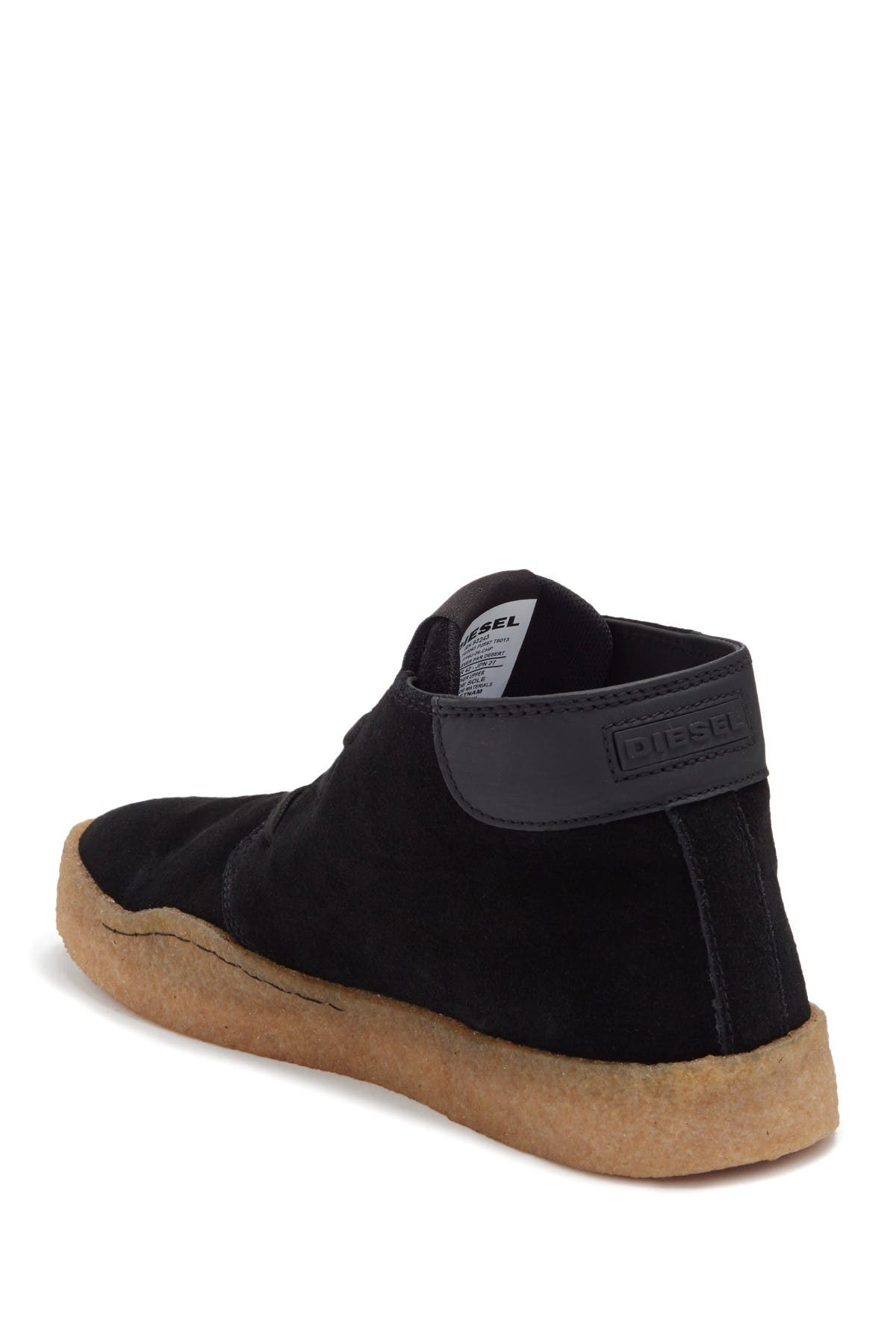 diesel black leather sneakers