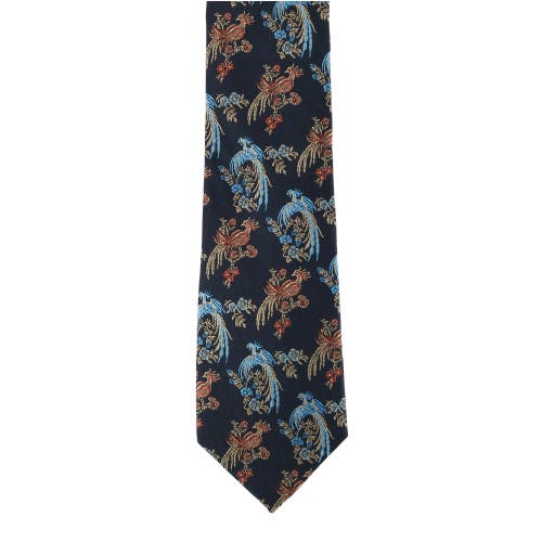 Trafalgar Birds Of Prosperity Silk Necktie In Black