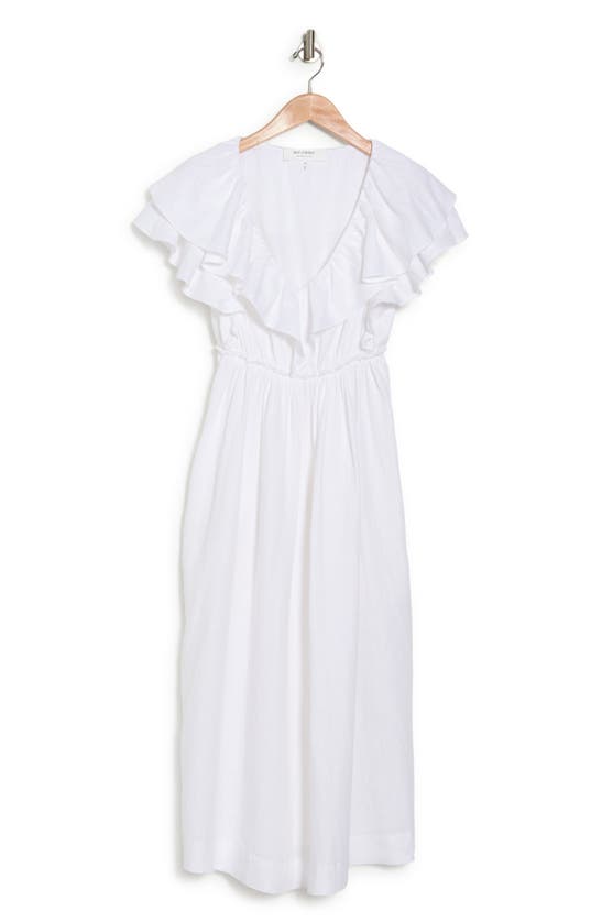 TRINA TURK PLAY RUFFLE EMPIRE WAIST LINEN MIDI DRESS