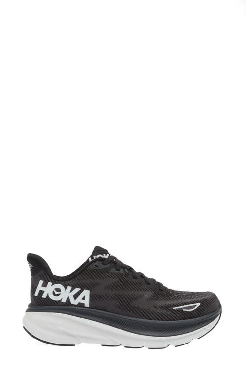 Shop Hoka Clifton 9 Running Shoe In Black/white