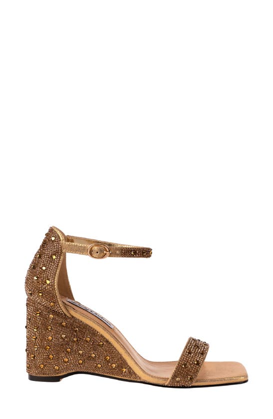 Shop Lady Couture Kloe Crystal Embellished Wedge Sandal In Gold