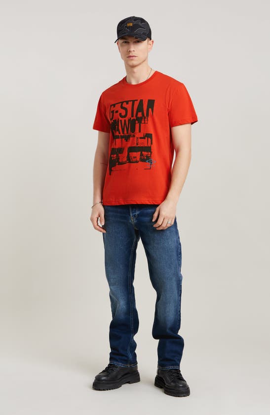 Shop G-star Underground Graphic T-shirt In Bright Flame