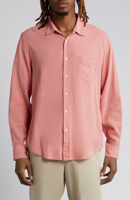 Shop Rails Mykonos Linen Blend Button-up Shirt In Equator