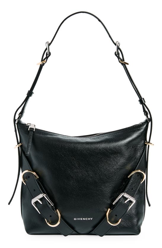 Shop Givenchy Small Voyou Leather Shoulder Bag In Black