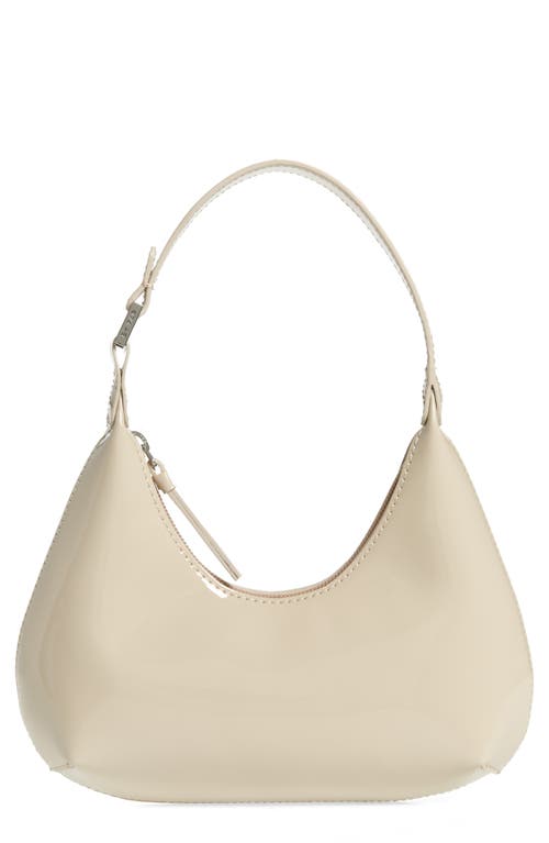 By Far Baby Amber Patent Leather Shoulder Bag in Oatmilk