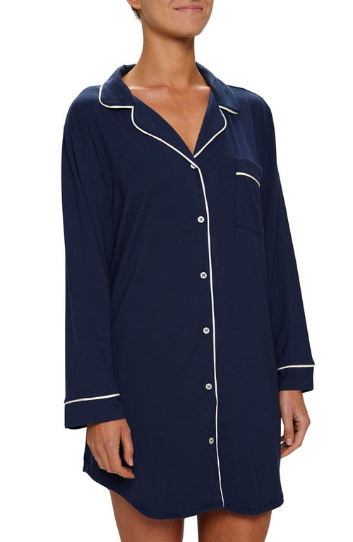 Eberjey Gisele Jersey Knit Sleep Shirt In Blue