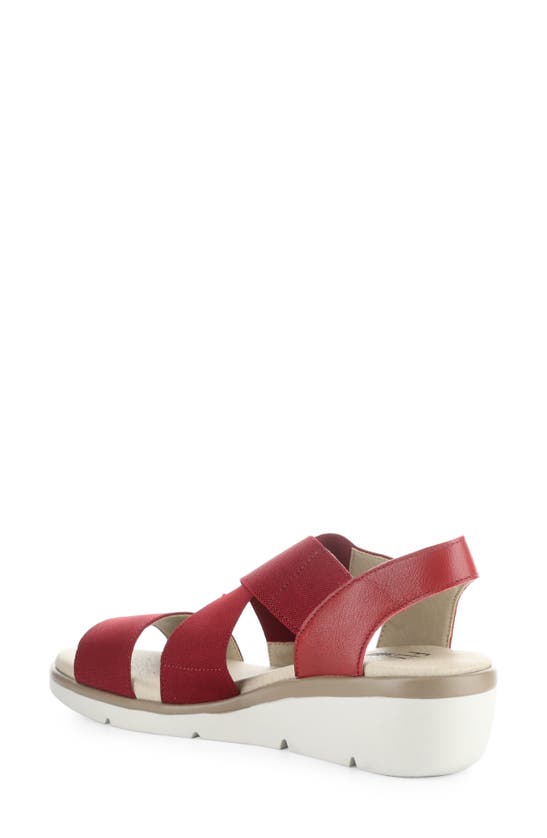 Shop Fly London Noli Slingback Wedge Sandal In Lipstick Red Mousse