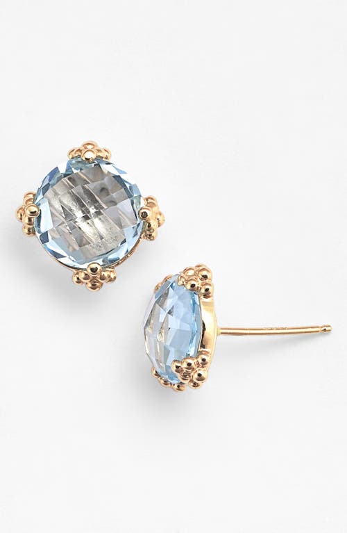 Shop Anzie 'dew Drop' Stud Earrings In Blue Topaz/yellow Gold