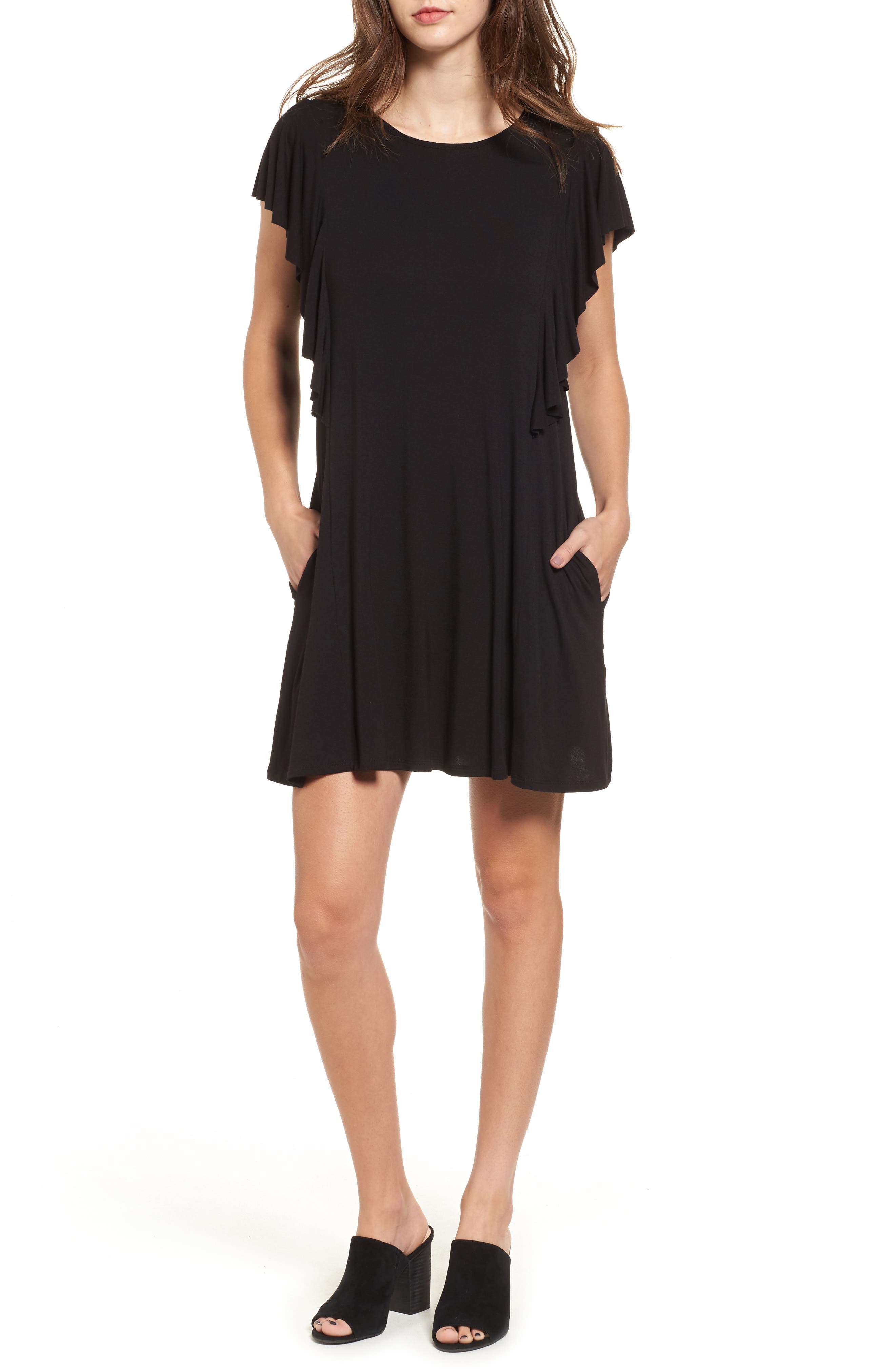 flutter sleeve t shirt dress