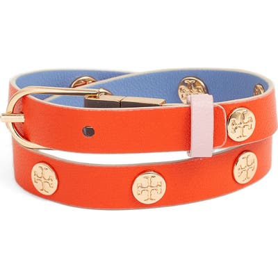 Tory Burch Reversible Double Wrap Logo Bracelet
